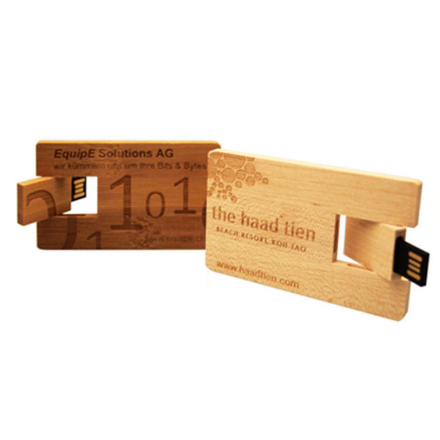Bamboo Wood Card USB Flash Drive 16GB 32GB Custom Logo Pendrive Memory Stick USB 2.0