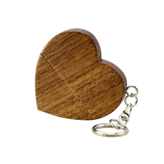 Wooden Love Heart USB 2.0 Flash Drive 16G 32G 64G 128G Wedding Gifts Pen Drives 
